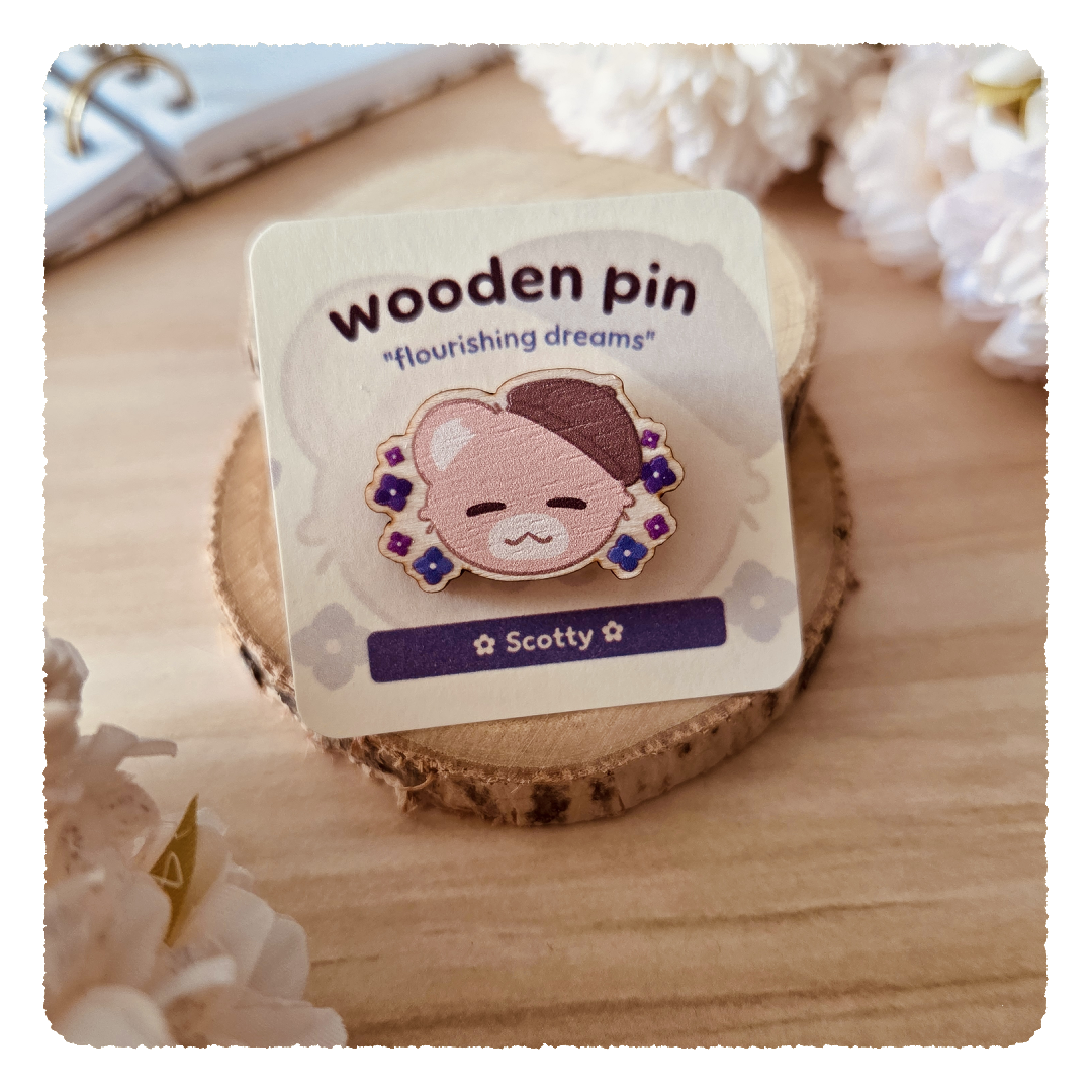 wooden pin - Flourishing Dreams I Hydrangeas
