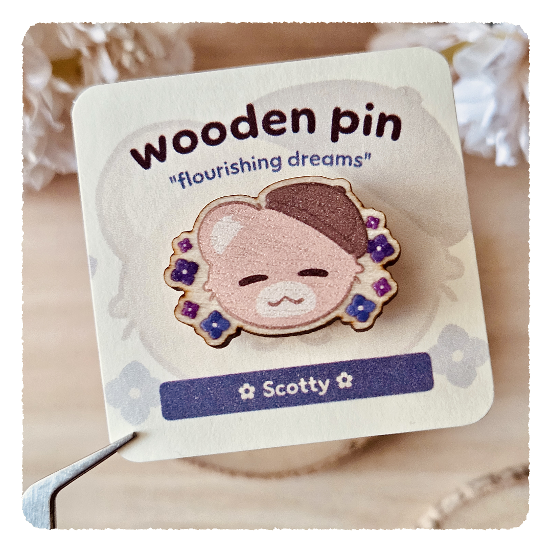 wooden pin - Flourishing Dreams I Hydrangeas