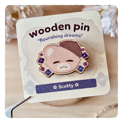 wooden pin - Flourishing Dreams I Hydrangeas